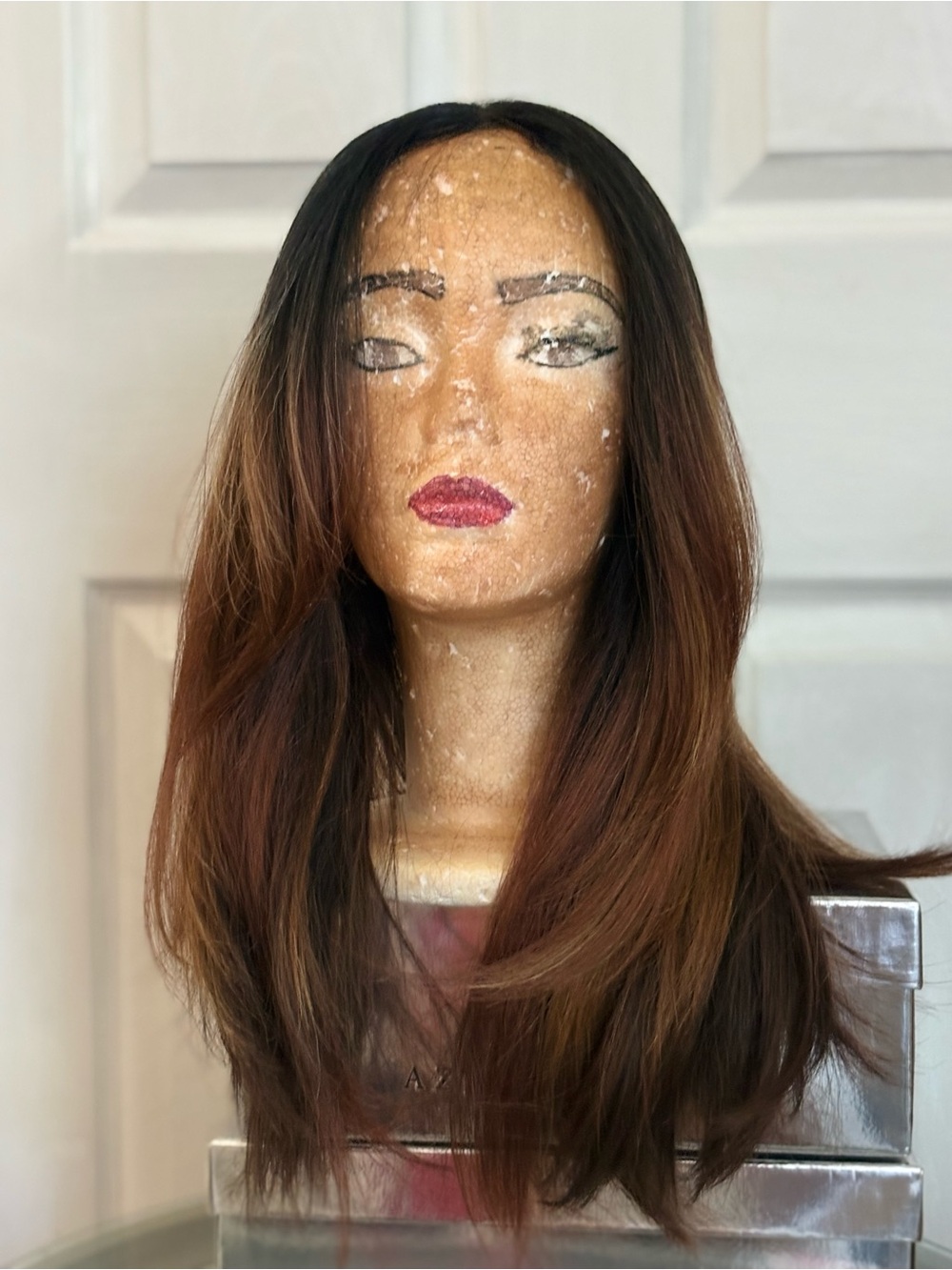 Long Layered Brown Women's Wig - Natural Brown Ombre